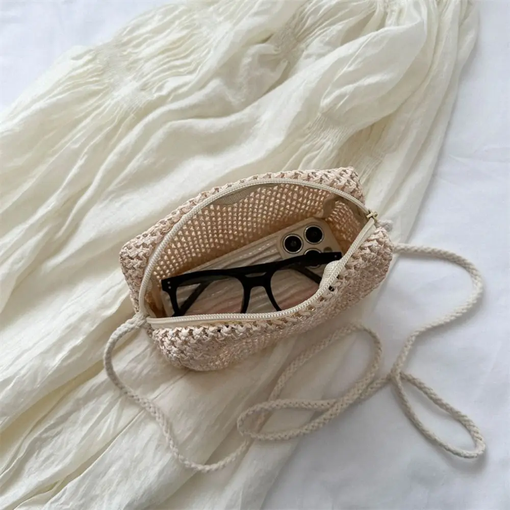 Trendy Women Summer Woven Crossbody Bag Ladies Straw Handbag Holiday Shoulder Bags