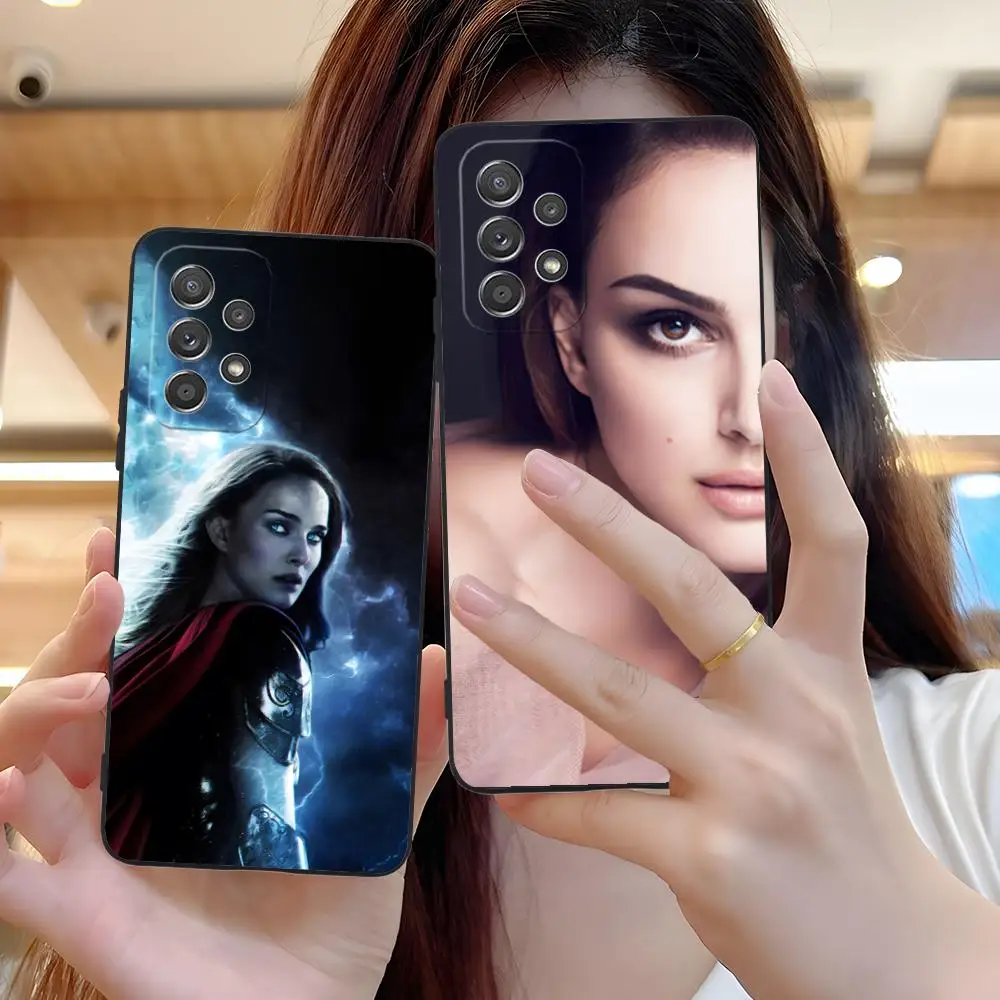 ناتالي بورتمان قضية الهاتف المحمول لسامسونج غالاكسي M55 54 42 35 34 33 32 23 22 15 14 13 12 F55 5G الطباعة الملونة غطاء فاخر