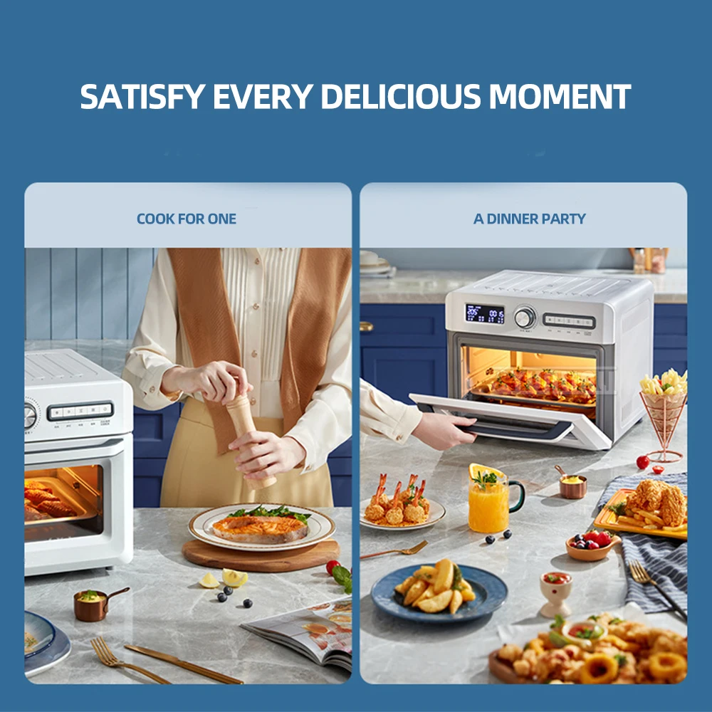 Freidora De aire para el hogar, horno para hornear, gran capacidad, horno eléctrico De acero inoxidable para el hogar