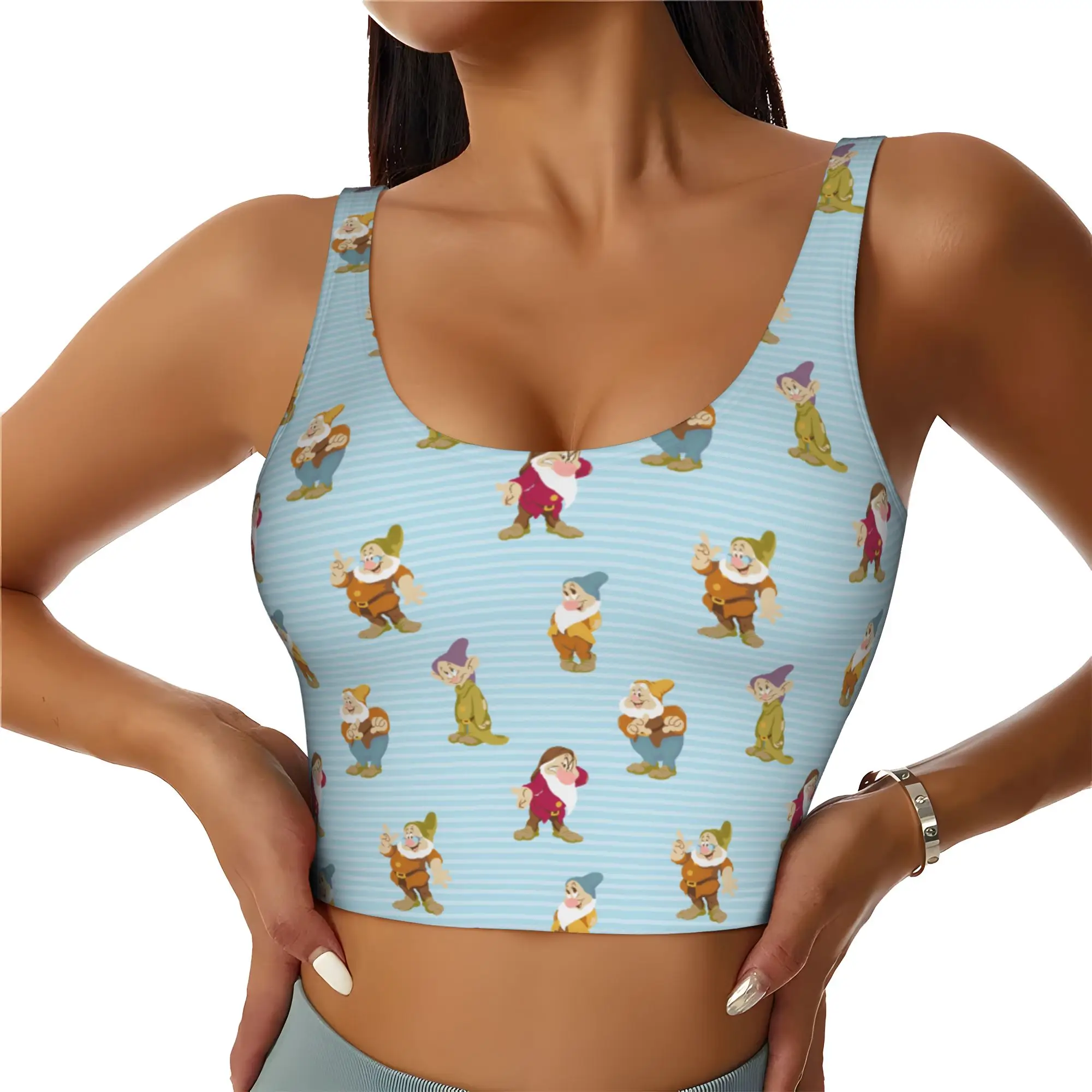 Custom Seven Dwarfs Workout Crop Tank Tops Women's Seamless Anime Manga Yoga Running Sports Bras