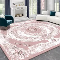 Europe High-end Antiskid Ins Living Room Carpet Pink Soft Home Decor Bedroom Dresser Rug Easy Cleaning Washroom Floor Mat Soft