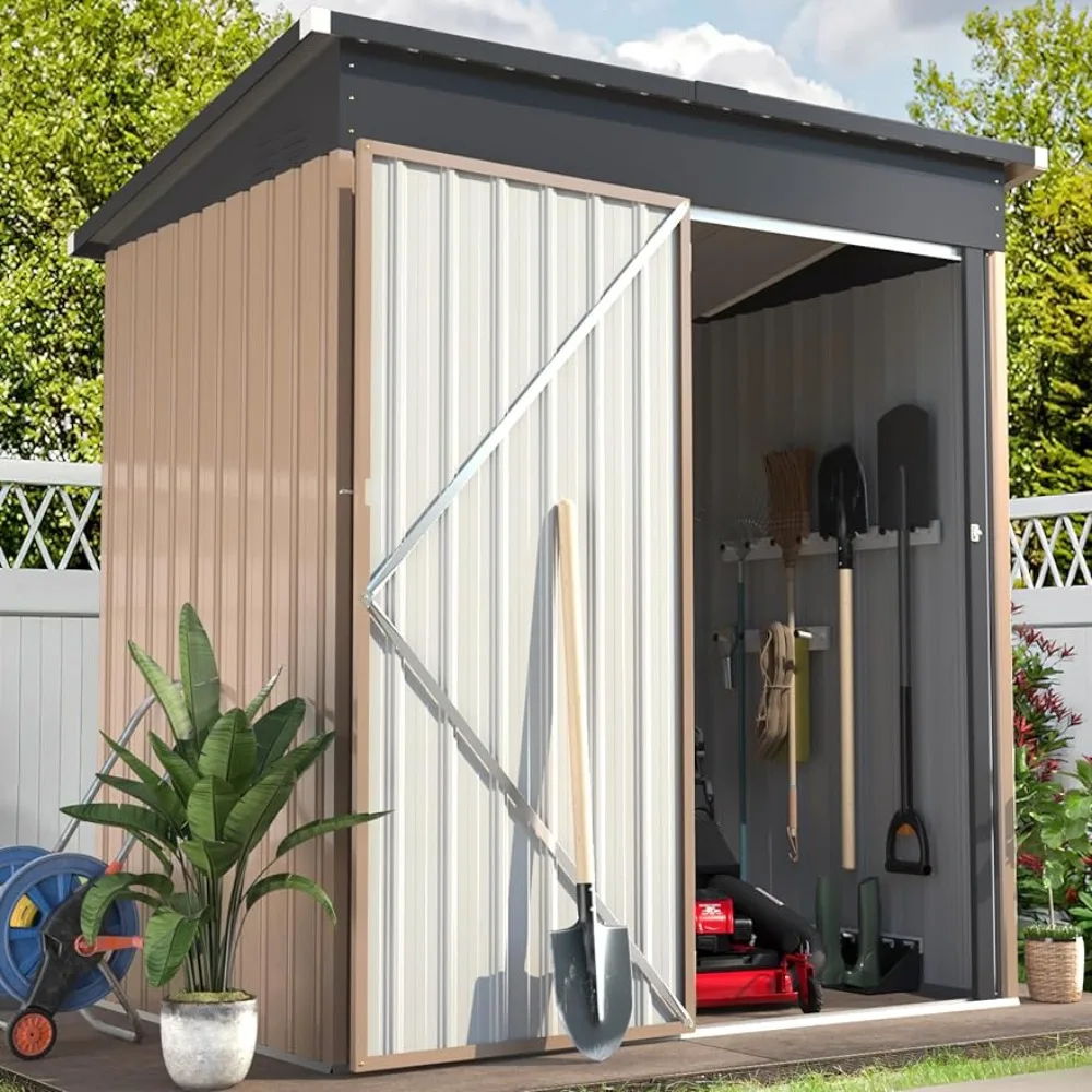 

5' X 3' Outdoor Metal Storage Shed Patio Tool Storage Shed for Backyard 3d Printer Lawn Freight Free Gardening Tools Tent Metabo