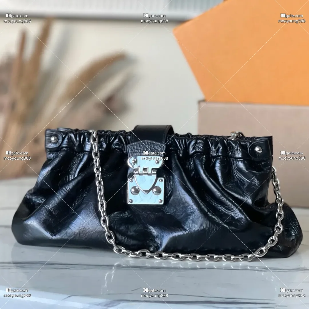 

wholesale price 12A upgrade mirror quality designer clutch bag for women cowhide leather luxury shoulder handbag black