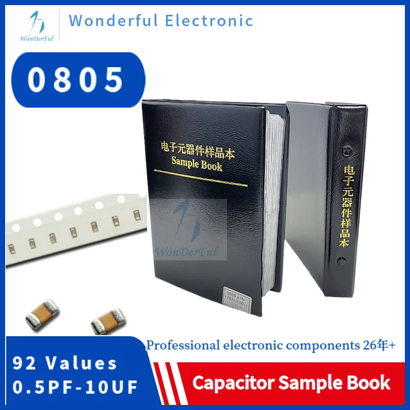 Capacitors Kit SMD 0805 Capacitor Sample BooK 0201 0402 0603 1206 Chip Assortment Pack 80/90/92values 25 50 pcs