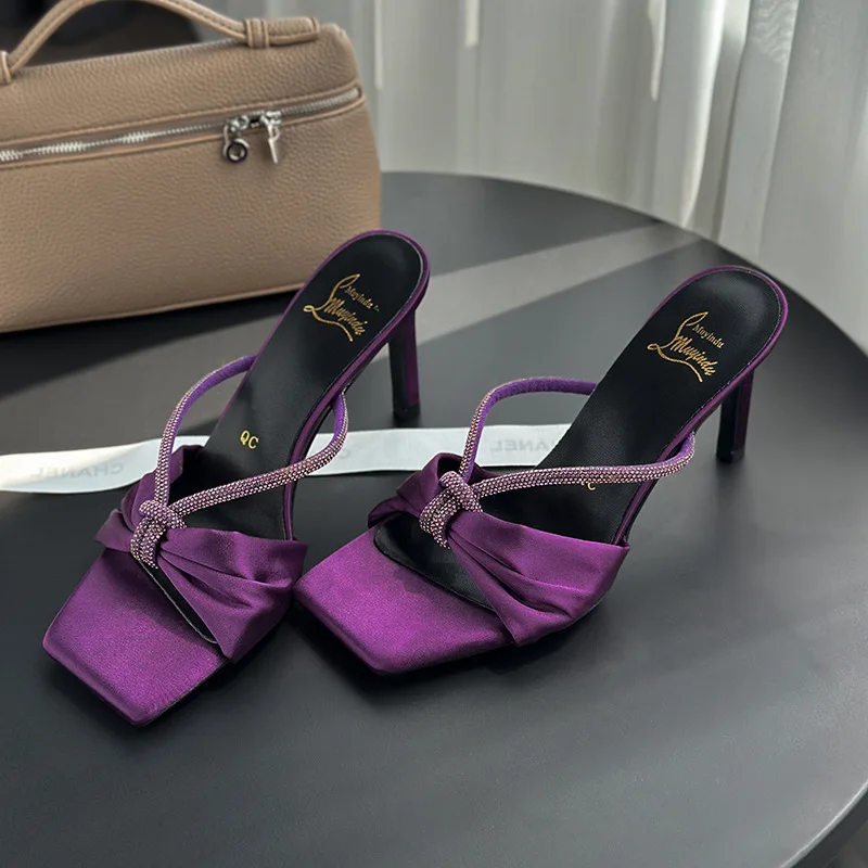 

Summer New Women Shoes Fashion Square Head High Heeled Sandals for Woman Elegant French Casual Shoe Designer Shoes Zapatos Mujer