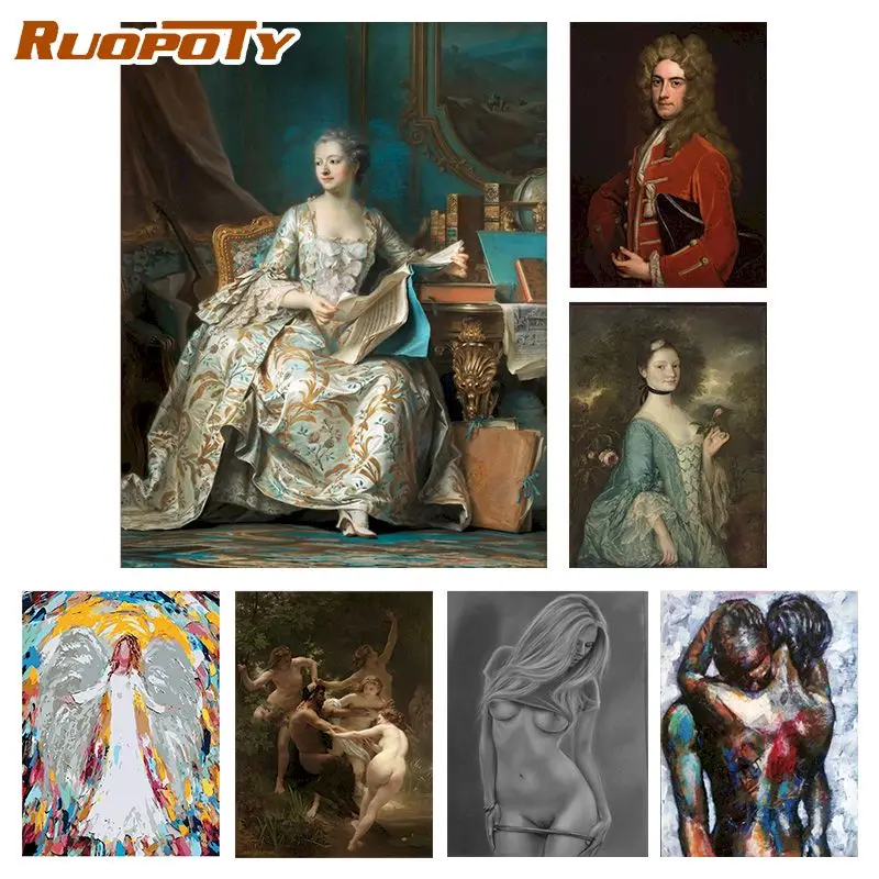 

RUOPOTY Classic Painting By Numbers Sexy Lady Full Kits Gift Painting By Number Figure Painting Wall Decor