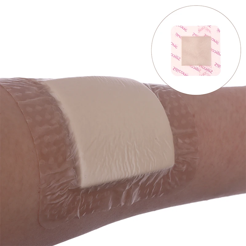 1Pc Adhesive Foam Dressing Pad Silicone Foam Dressing Waterproof Dressing Wound Bedsore Patch Sterile Patch For Pressure Ulcer