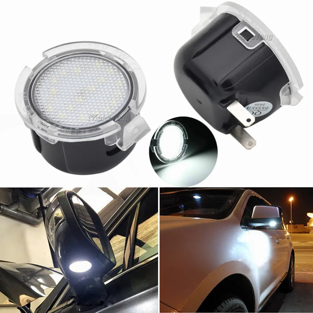 2pcs Under Mirror Lamp LED Puddle Light  For Ford Edge Mondeo Fusion Everest F150 MKX Toyota Tundra Sequoia