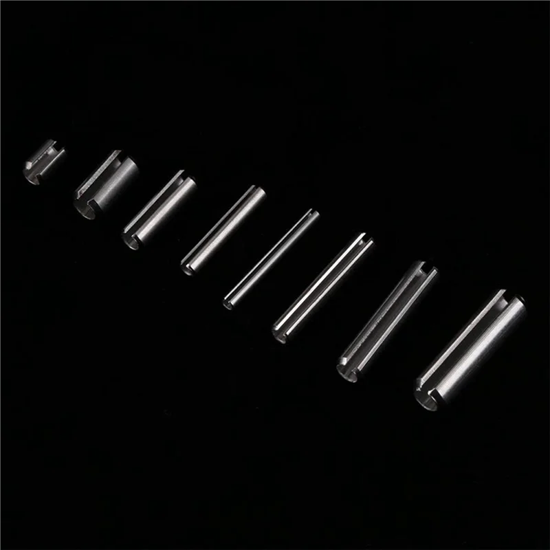 

ABRU-840Pcs Stainless Steel Slotted Spring Pin Assortment Kit, Split Spring Dowel Tension Roll Pins With Box