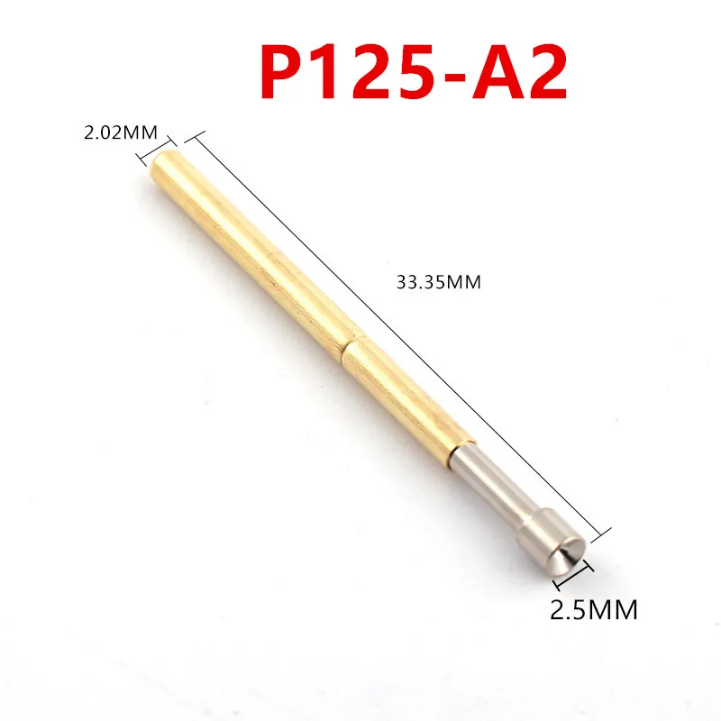 100PCS/Pack P125-A2 Cup-shaped Head Spring Test Needle with An Outer Diameter of 2.02mm for Circuit Board Testing