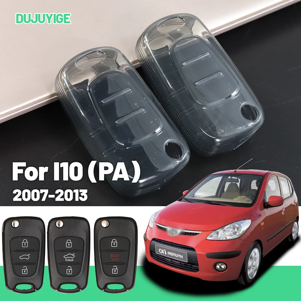 

Прозрачный чехол для ключей из ТПУ для Hyundai I10 (PA) 2007-2013, защитный чехол для ключей-брелоков, автомобильные аксессуары 2008 2009 2010 2011 2012
