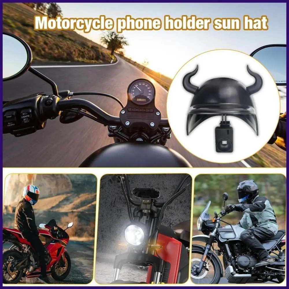 Nylon Motorcycle Mobile Phone Holder Shockproof Waterproof Helmet Phone Stand Rotatable Cartoon Sunshade Phone Bracket