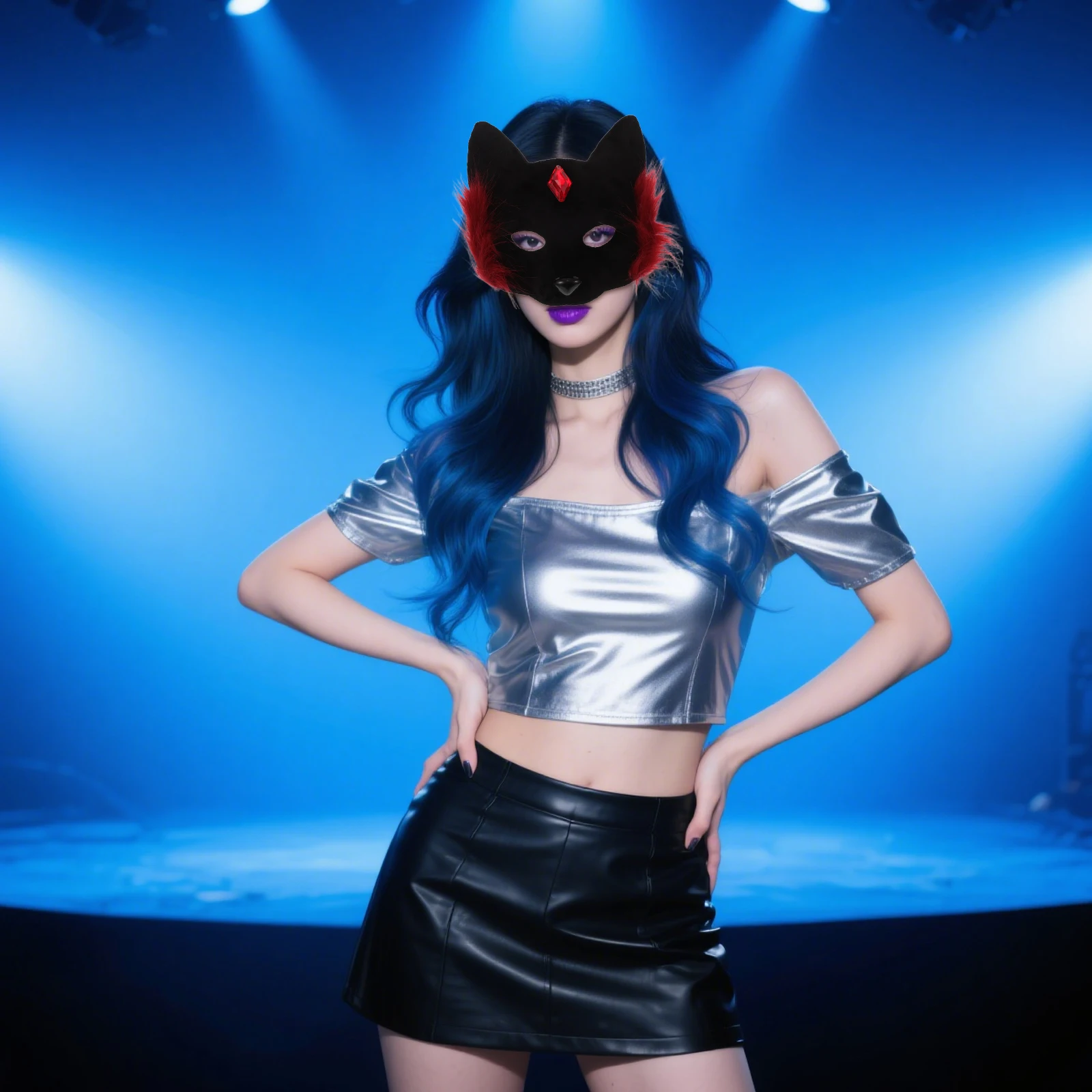 

Cat Mask Scary Cute Face for Women Masquerade Half Costume Adult Masks Adults Black