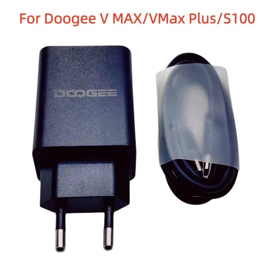 Adaptador de Corriente Original para Teléfono Celular DOOGEE V MAX VMAX / S100, Cargador Rápido de Viaje 5V 3A, Enchufe Europeo + Cable USB Tipo C