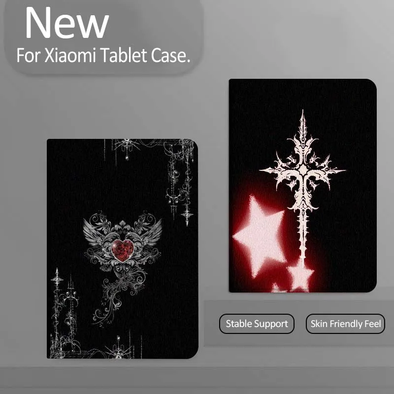 

Gothic Cross Red Stars Tablet Case For Xiaomi Redmi Mini Pad SE K 2 4 5 6 7 8 2023 2025 11 8.8 11.2 10.1 Pro Gift