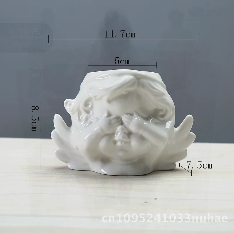 

Little Angel Shape Ceramic Candle Holder Aromatherapy Home Decor Photo Prop Cross-border Amazon Supply