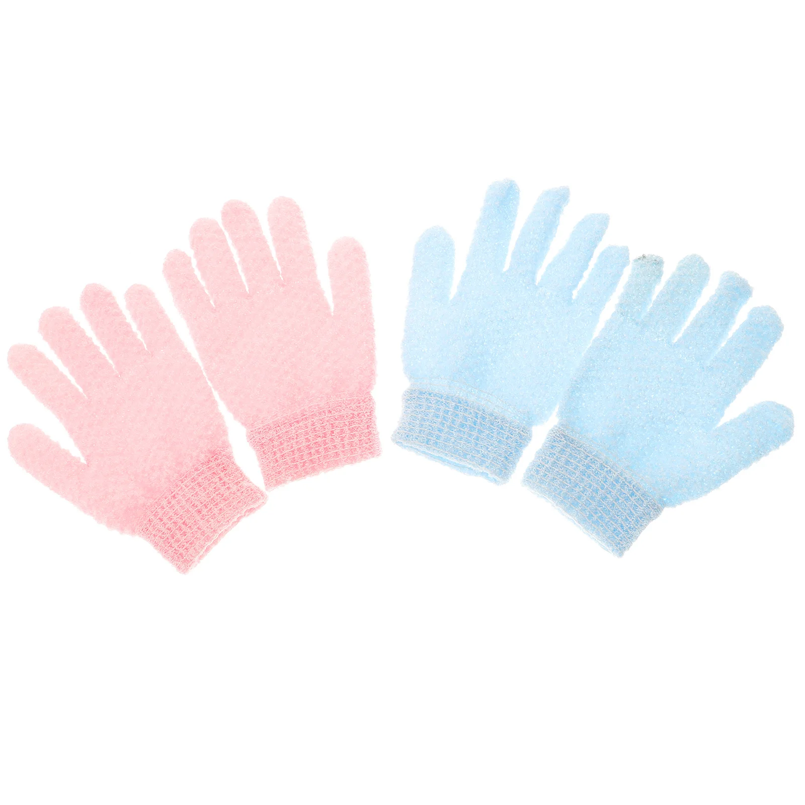 1 مجموعة قفاز حمام التقشير فقاعات غنية الجلد العطاء مقسمة إصبع تصميم سبا قفازات الاستحمام