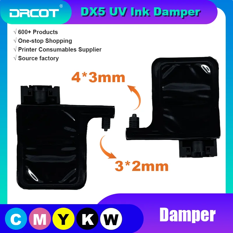 4pcs UV Printer Black Damper uv Ink damper for 3x2 4X3mm ink tube DX5 Printhead TX800 XP600 Head UV dumper filter