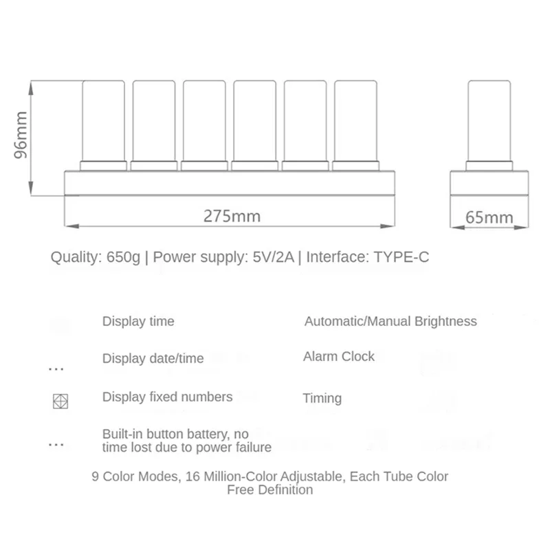 Nixie Tube Clock Led Table Glow Tube Clock Wood Luxury Digital Watch RGB Electronic Desktop Alarm Clocks Vintage Birthday Gift