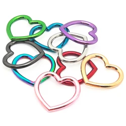 3Pcs Metal Buckle Bag Strap Colorful O Ring Heart Shaped Circular Rings Belt Connector Round Buckles DIY Hardware Accessories