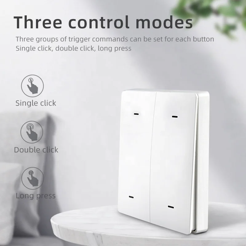 Lonsonho Tuya Zigbee Wireless Smart Scene Switch 1 2 3 4 Gang Remote Controller Sticker Switches Compatible ZHA Zigbee2MQTT