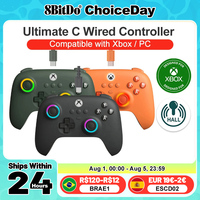 8BitDo Ultimate C Wired XBOX Controller Gamepads PC Xbox Series X S, Xbox One RGB Light Fire Ring Hall Effect Sticks for windows