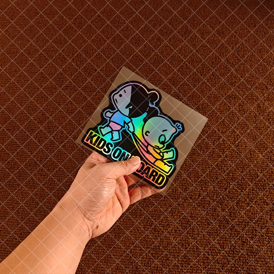 1 قطعة ملصق سيارة ثلاثي الأبعاد "أطفال على متن الطائرة"، ملصق سيارة كرتوني للأطفال، ملصق فينيل مقاوم للماء لنافذة السيارة، تذكير السلامة