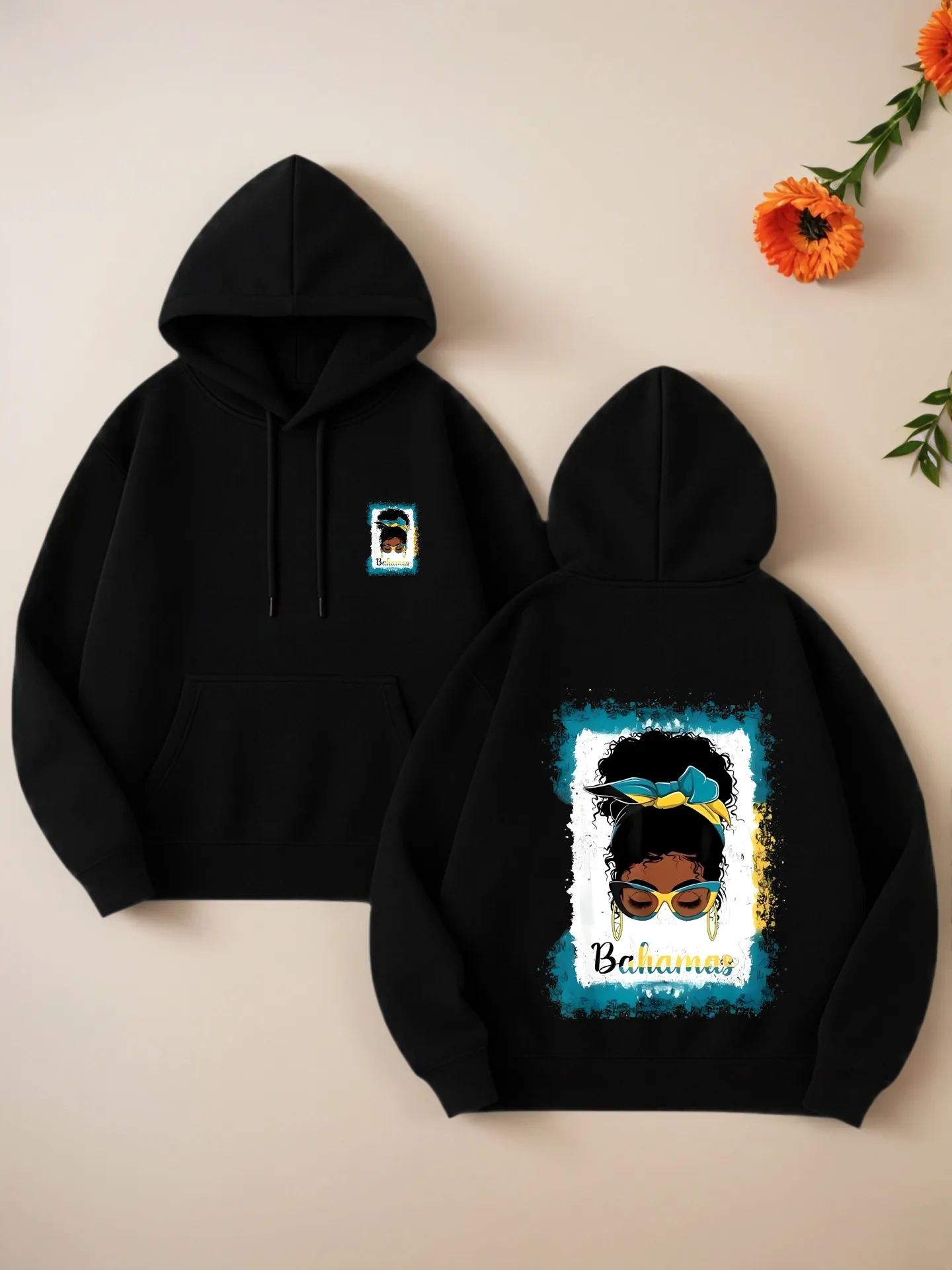 レディース グラフィック パーカー、美的デザイン、グラフィック プリント、カジュアルな日常着、柔らかい生地、若い男性向け