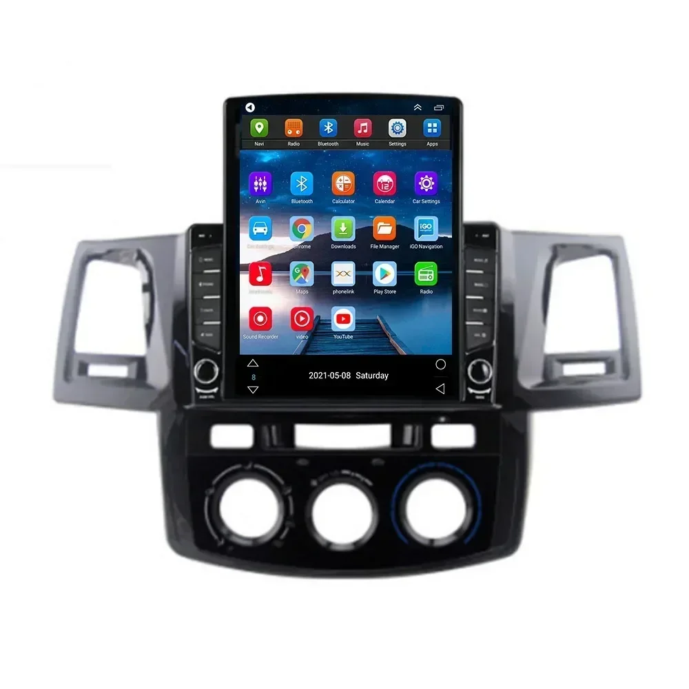 Tesla Screen For TOYOTA FortunerHILUX Revo  Vigo Android 13 Car Radio Player GPS Navi Auto Stereo Multimedia Carplay 5G DSP