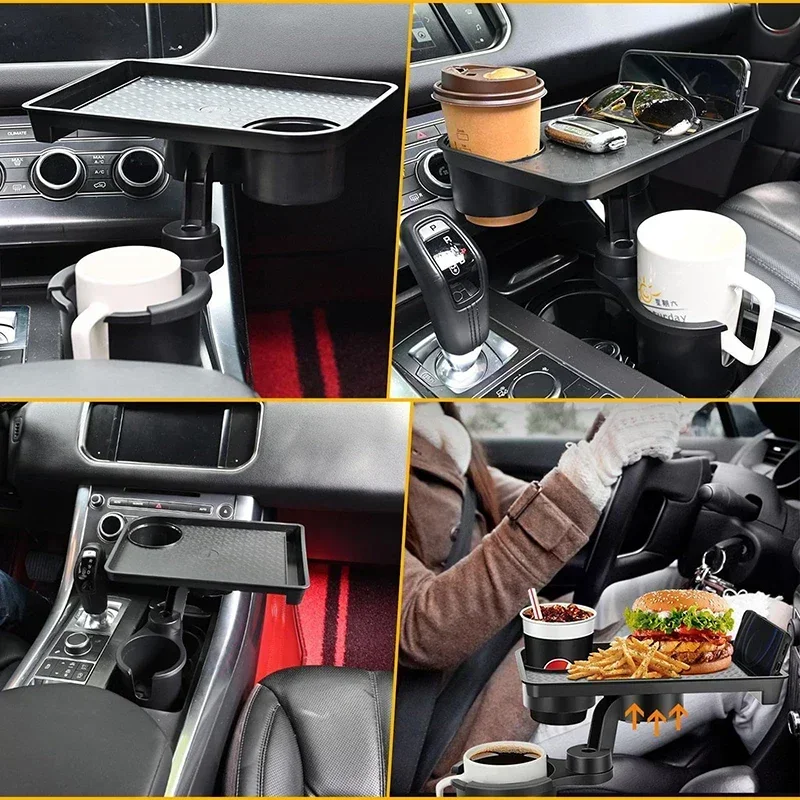 Auto-Getränkehalter-Ablage, Auto-Essenstablett, Tisch für lange Reisen, Reisezubehör, Getränkehalter-Organizer für LKW und Wohnmobil – Detail 5