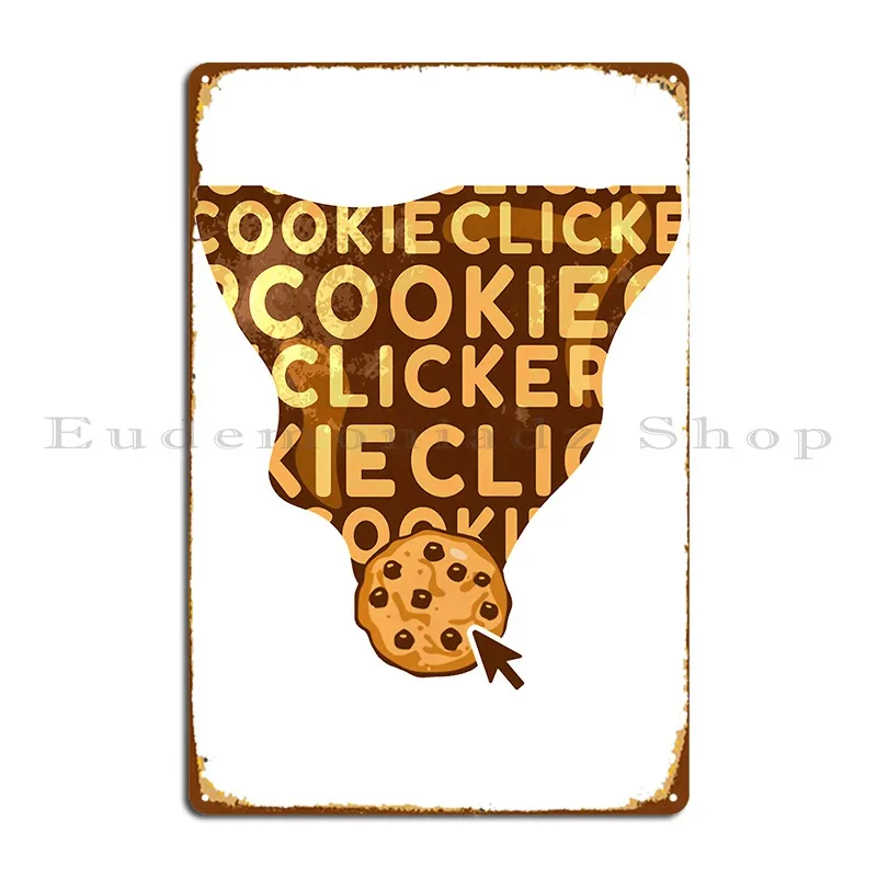 Cute Cookie Clicker Classic Metal Plaque Character Wall Cave Decoration Living Room Classic Tin Sign Poster