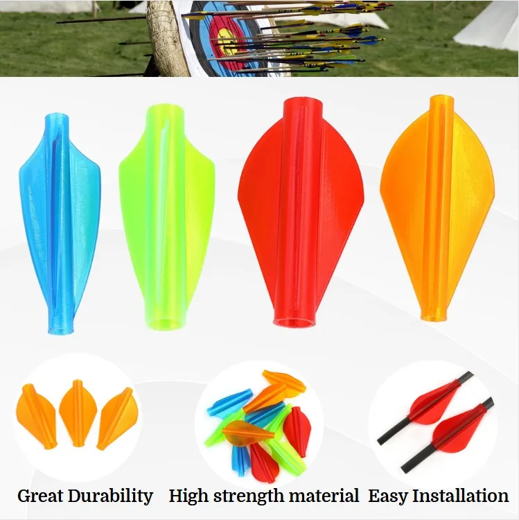 ขนนกธนู 6/12 ชิ้น ขนาด 1.75 นิ้ว วัสดุ TPU สำหรับก้านคาร์บอน ไม้ ไฟเบอร์กลาส ขนาด ID4.0/6.0/7.6 มม. ทนทาน เหมาะสำหรับฝึกซ้อมยิงธนู