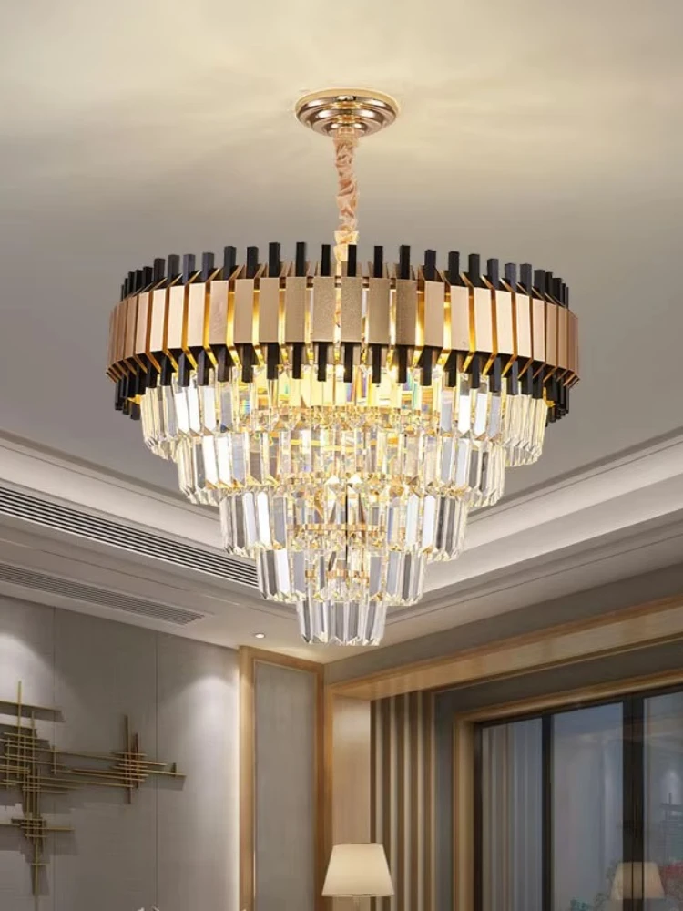 D19.7 inch villa living room crystal decorative chandelier lighting modern Nordic luxury metal bedroom chandelier