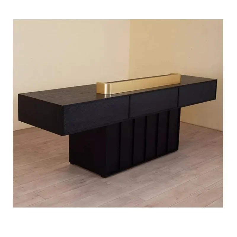 Craftsman shop black light luxury checkout page counter simple modern new Chinese style company reception desk bar