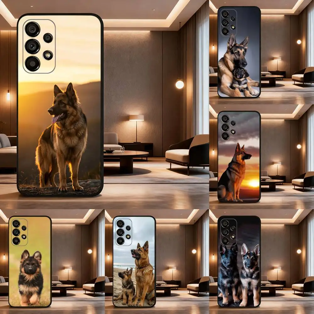 

Animal German Shepherd Dogs For Samsung Galaxy A53,31,52,72,41,22,73,32,71,Note,J7,8,9,5G Soft Black Silicone Phone Case