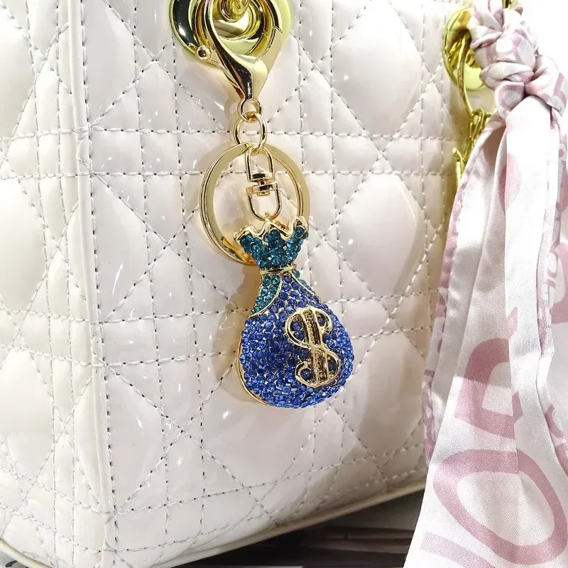 3D Dollar Bag Shaped Women\'s Bag  Accessories Rhinestone Key Chain Fashion Pendants Party Favors Car Keys Decoration Accessory