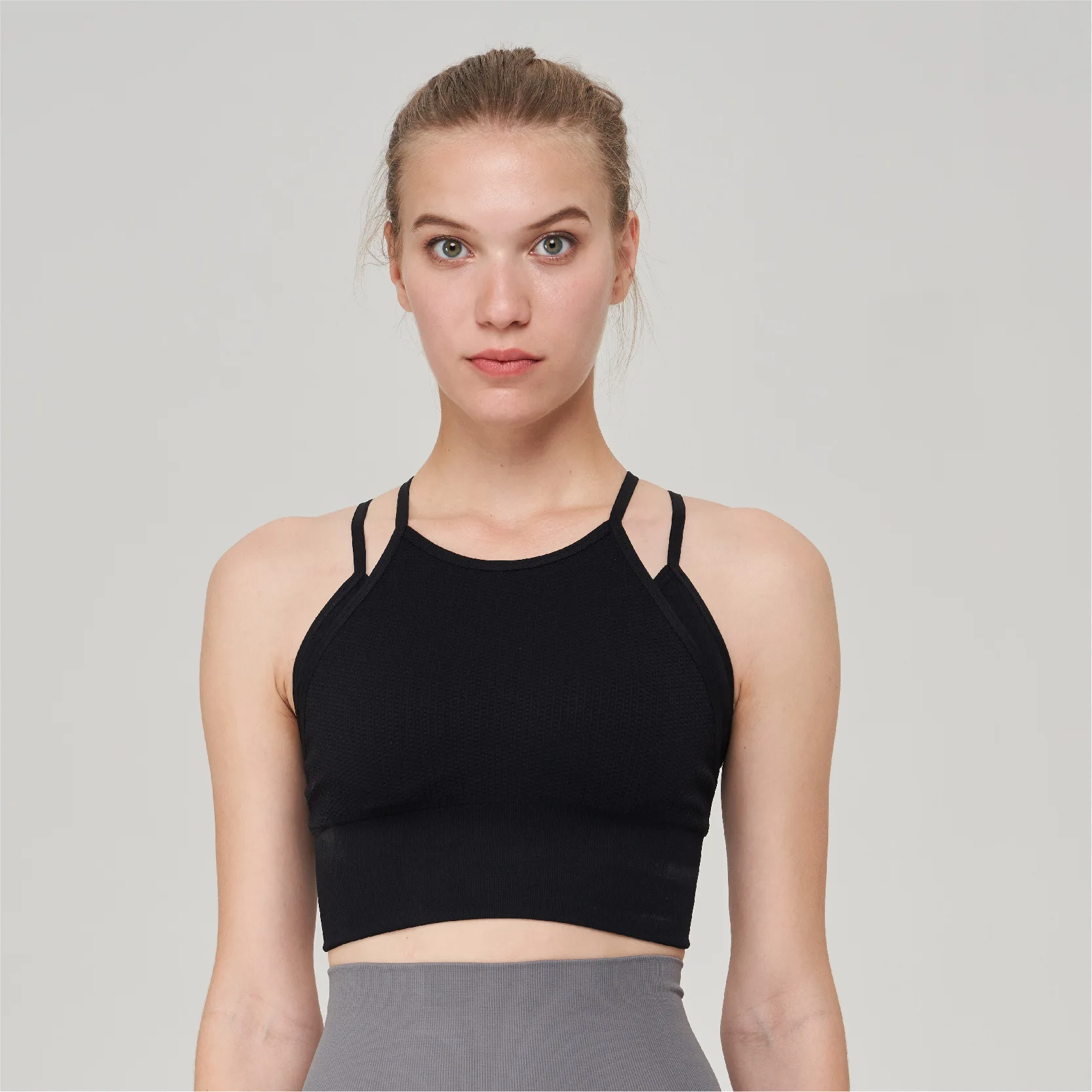 Cross Strap Sports Bra para Mulheres, Push Up Bra, Yoga Gym Crop Top, Sutiã de Fitness, Beleza respirável Voltar Bras