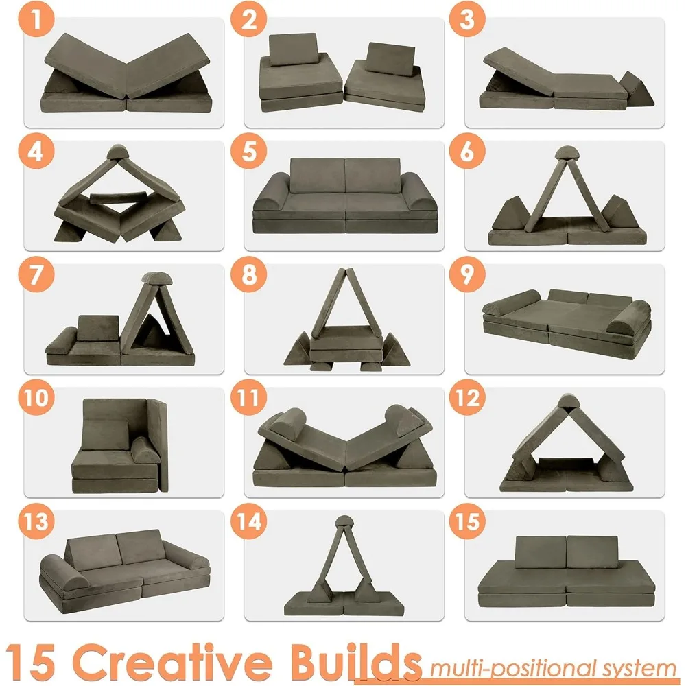 أريكة لعب للأطفال مقاس كبير، أريكة لعب معيارية للأطفال، أريكة بناء للأطفال لغرفة اللعب وغرفة النوم، محول الأطفال #3