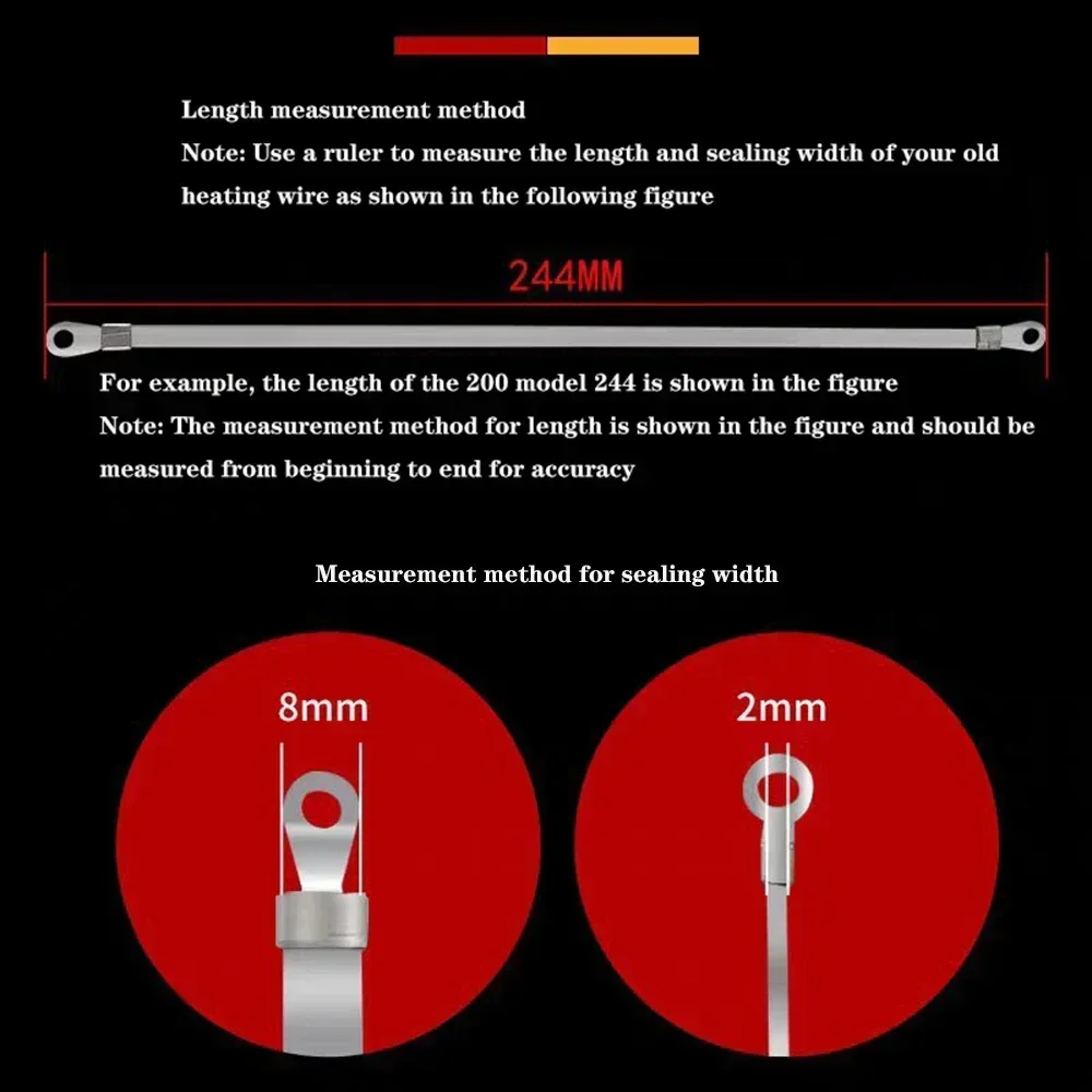 Máquina de sellado de 10 piezas, sellador térmico de alambre de calefacción, tira de alambre de 200/300/400/500mm, servicio de elemento calefactor, Kit de piezas de reparación de repuesto