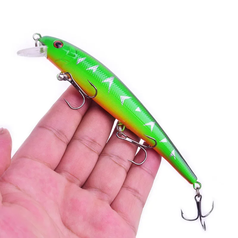 1Pc Minnow Fishing Lure 13cm 19g Wobbler Hard Bait Crankbaits 5 Colors Fishing lures Bass Fresh Salt water 2# hooks