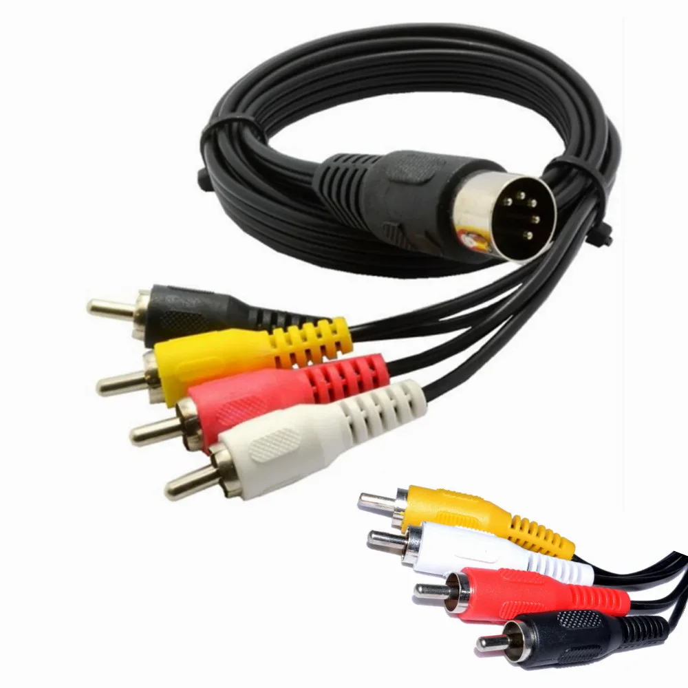 5 Pin Male Din Plug to 4 x RCA Phono Male Plugs Audio Cable 0.5m/1.5m 5Pin DIN Male MIDI Cable for Naim Quad Stereo Systems