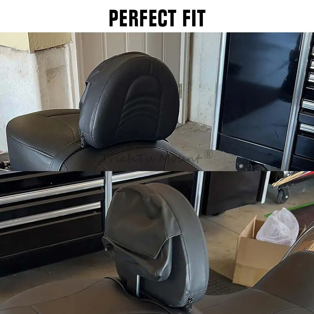 Adjustable Rider Driver Backrest Sissy Bar Pad Lumbar Support for Harley Touring Road King, Street Road Electra Glide 1997-2025