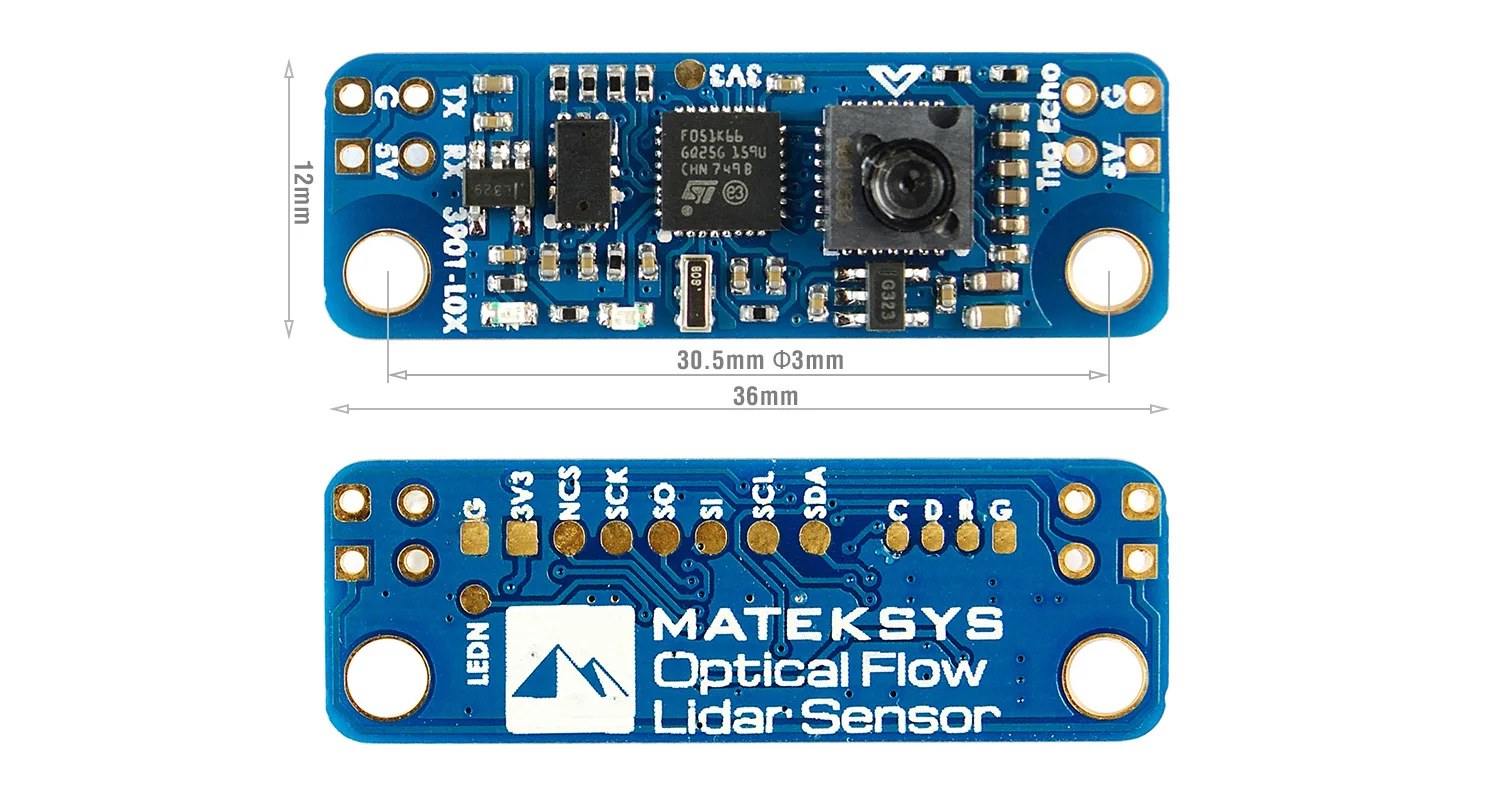 

Mateksys Matek Systems OPTICAL FLOW & LIDAR SENSOR 3901-L0X INAV Module F4 F7 F405 Flight Controller FPV Racing Drone Long R