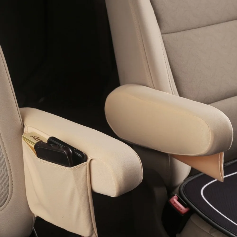 Elastic Car Armrest Cover Soft Breathable Armrest Protector with Storage Bag Dust-proof Car Interior Accessories Car Interior