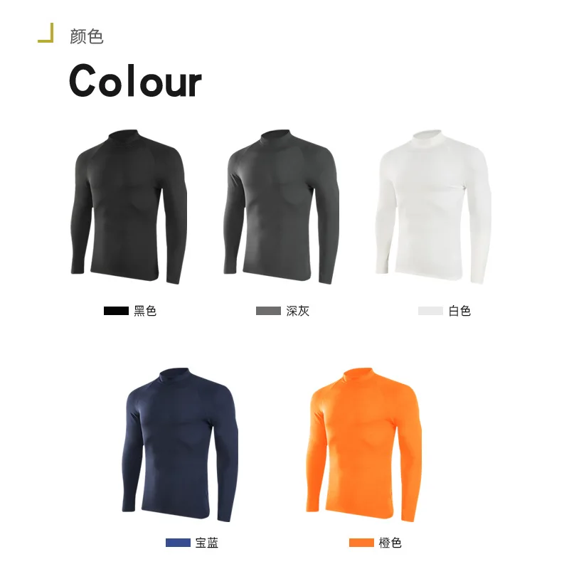 تي شيرت رجالي للخريف والشتاء ماراثون للجري بأكمام طويلة، طبقة قاعدة حرارية سريعة الجفاف مع فتحة إبهام من القماش المطاطي برقبة وهمية #3