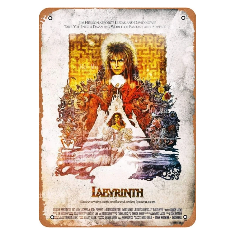 Unidwod Labyrinth Movie Poster Retro Vintage Movie Poster Metal Tin Sign For Home Bar Pub Garage Decor Man Cave