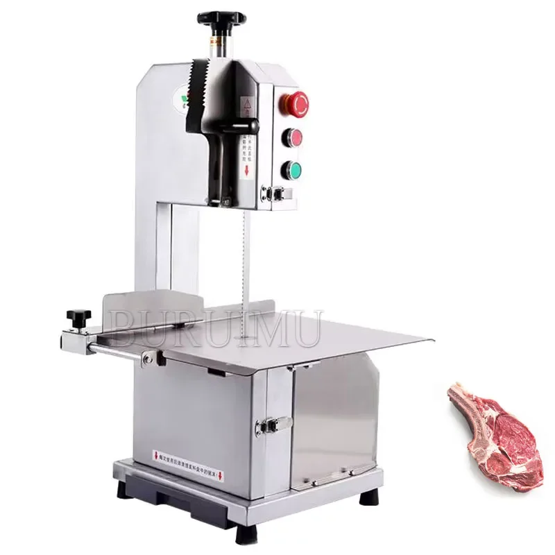 Commercial  Meat Saw Machine 1500W Stainless Steel Blade Band Saw Machine Workbench Countertop