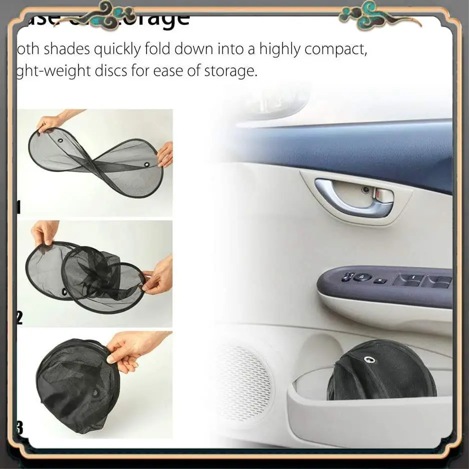 

M45K-2Pcs Universal Size 25.59X14.96 Inch Car Sun Shade For Side Window With Suction Cups For Baby Kids And Pets