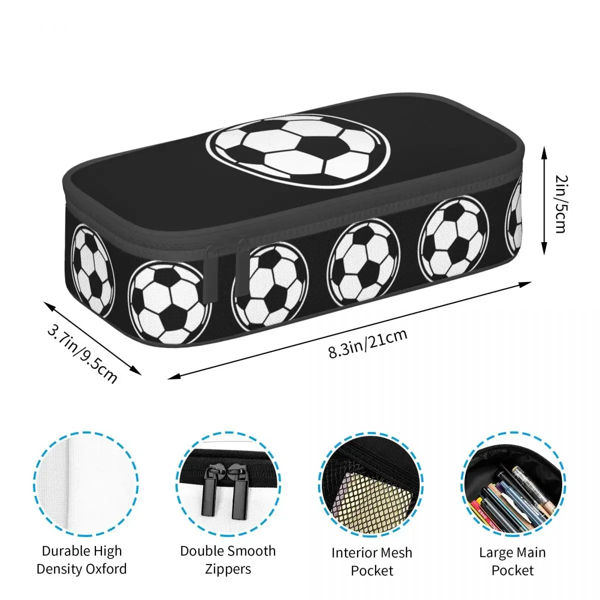 Soccer Ball Football Icon Pencil Case for Boys Girls Gifts Pen Box Pencil Bag Stationery Supplies Pen Holder Bag