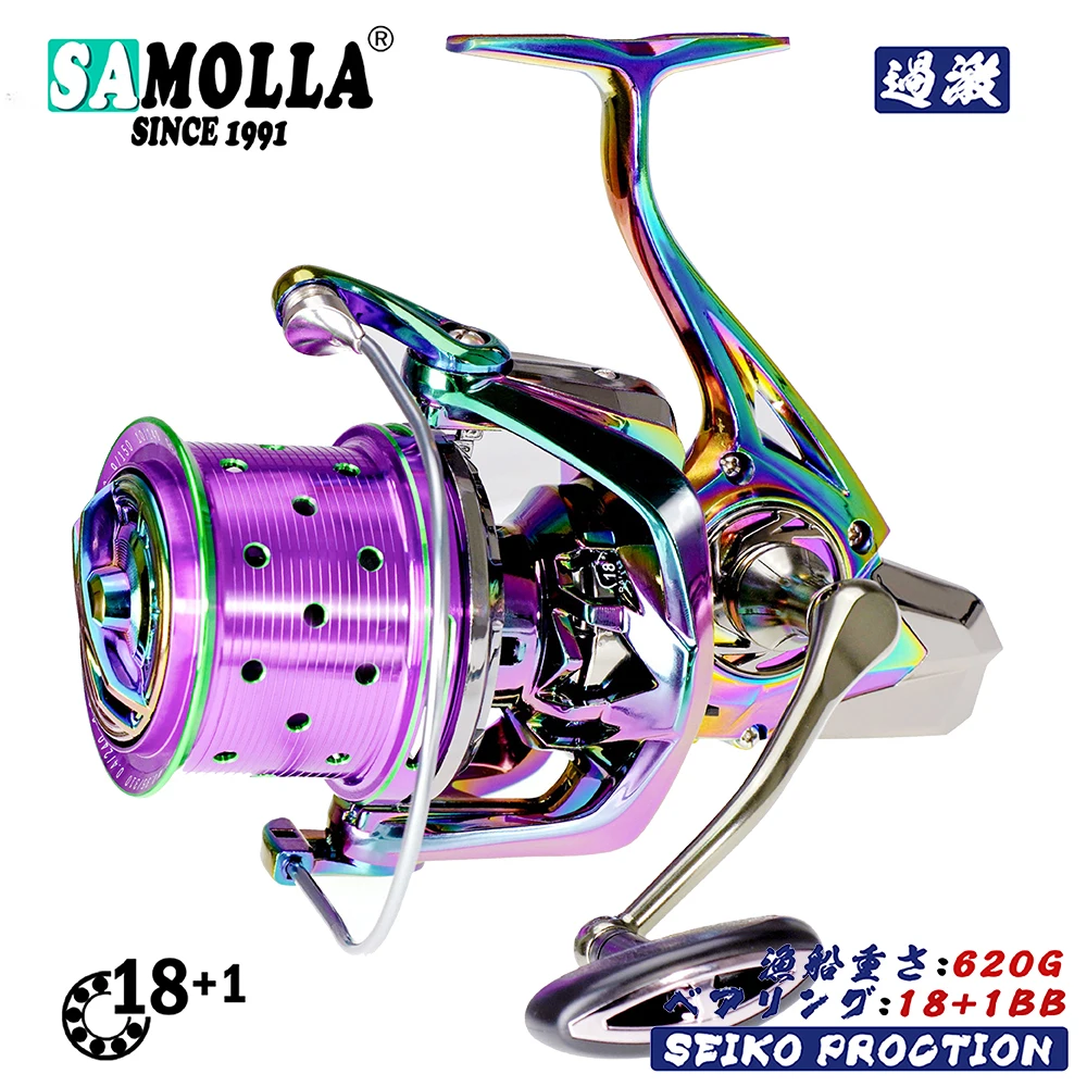 2022 Fishing Spinning Reel Coil Saltwater 25KG Max Drag 18+1BB Carretilha Freshwater All Metal Body Moulinet LS8000-12000 Spool